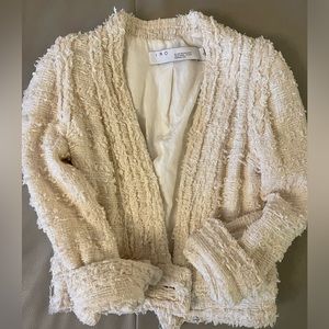 IRO white tweed jacket size xs
